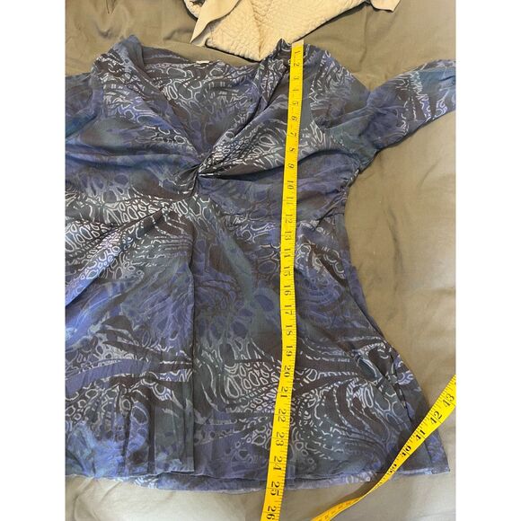 90s Y2k Mesh Dark Babydoll Top Size L Fairy Grunge Whimsigoth Sheer Goblincore - Picture 8 of 9